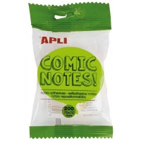 Apli Notas Adhesivas Comic 70x70mm - Bloc 200 Hojas - 4 Colores Surtidos - Fluorescentes