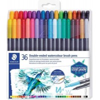 Staedtler 3001 Pack de 36 Rotuladores Acuarelables de Doble Punta - Colores Surtidos