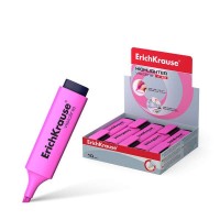 Erichkrause Visioline V-20 - Marcador de Texto con Punta Biselada - Tinta Fluorescente a Base de Agua - Color Rosa