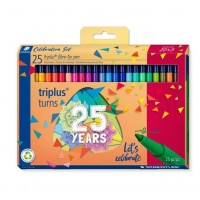 Staedtler Triplus Color 323 Pack de 25 Rotuladores de Punta Fina - Trazo 1mm Aprox - Tinta Base de Agua - Colores Surtidos