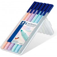 Staedtler Triplus Color 323 Pack de 6 Rotuladores de Punta Fina - Trazo 1mm Aprox - Tinta Base de Agua - Colores Surtidos