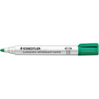 Staedtler Lumocolor 351 Rotulador para Pizarra Blanca - Punta Redonda - Trazo 2mm - Capuchon con Clip - Color Verde