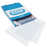 Elba Pack de 100 Fundas Multitaladro Extra PP 105 Micras - Tamaño Folio - Acabado Cristal - Transparente