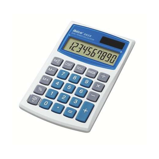 Ibico 082X Calculadora de Bolsillo - Teclas Grandes - Compacta - LCD de 10 Digitos - Funcion Margen de Beneficio