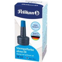 Pelikan Bote de Tinta para Tampones 28ml - Sin Aceite - Secado Rapido - Resistente al Agua - Color Azul Intenso