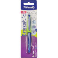 Pelikan Roller Erase 2.0 Boligrafo - Empuñadura Ergonomica Antifatiga - Duracion Larga de la Tinta - Cuerpo del Mismo Color de Escritura - Color Azul