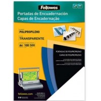 Fellowes Pack de 100 Portadas de Polipropileno A4 - 500 Micras - Acabado de Calidad - Color Transparente