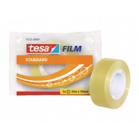 Tesa Tesafilm Standard Cinta Autoadhesiva Transparente 19mmx33m - Buena Adherencia y Alta Resistencia a la Luz UV - Sin PVC