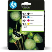 HP 924 Pack de 4 Cartuchos de Tinta Original Negro