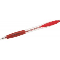 Bic Atlantis Classic Boligrafo Retractil - Punta de 1mm - Cuerpo Transparente con Grip - Color Rojo