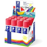 Staedtler Noris Expositor de 12 Barras de Pegamento 40gr - Sin Disolventes - Uso Escolar - Pega Papel