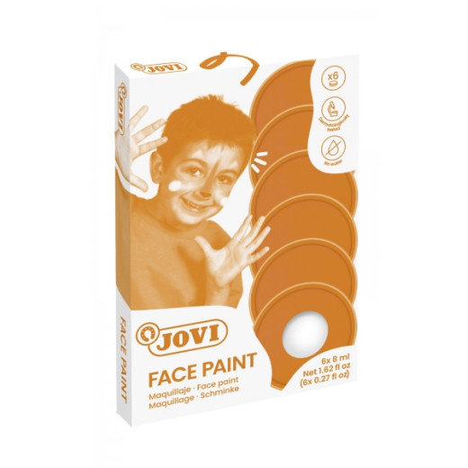 Jovi Estuche de 6 Botes 8ml Maquillaje Crema - Hipoalergenico - Base Grasa - Facil Aplicacion - Gran Cubricion - sin Parabenos - Facil de Retirar - Color Blanco