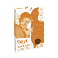 Jovi Estuche de 6 Botes 8ml Maquillaje Crema - Hipoalergenico - Base Grasa - Facil Aplicacion - Gran Cubricion - 12 Colores Mezclables - sin Parabenos - Facil de Retirar - Color Marrón