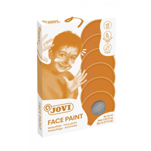 Jovi Estuche de 6 Botes Maquillaje Crema - Hipoalergenico - Base Grasa - Facil Aplicacion - Gran Cobertura - Colores Mezclables - sin Parabenos - Retiro Facil - Secado Rapido - Color Gris