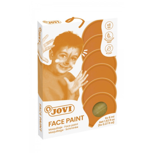 Jovi Estuche de Maquillaje Crema - Hipoalergenico - Base Grasa - Facil Aplicacion - Gran Cobertura - 12 Colores Mezclables - sin Parabenos - Retiro Facil - Secado Rapido - Color Oro