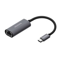 Aisens Conversor USB3.1 GEN1 USB-C a Ethernet Gigabit 10/100/1000 Mbps - 15cm - Color Gris