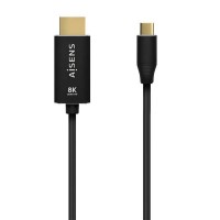 Aisens Cable Conversor Aluminio USB-C a HDMI 2.1 8K@60Hz - USB-C/M-HDMI/M - 1.0m - Color Negro