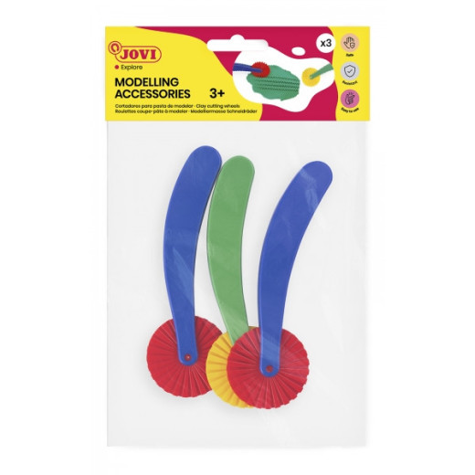 Jovi Modelling Complements Bolsa con 3 Rodillos Cortadores - Ruedas de Corte Diferentes Formas - Ideal para Manualidades - Facil de Usar - Alta Durabilidad - Color Varios