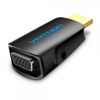 Vention Adaptador Conversor HDMI Macho a VGA Hembra con Audio Jack 3.5mm - Color Negro