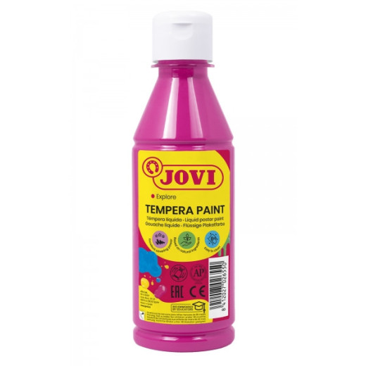Jovi Tempera Paint Tempera Liquida 250ml - Base Agua - Lista para Usar - Alto Poder Cubriente - Secado Rapido - Excelente Fluidez - Adherencia en Multiples Superficies - Color Magenta