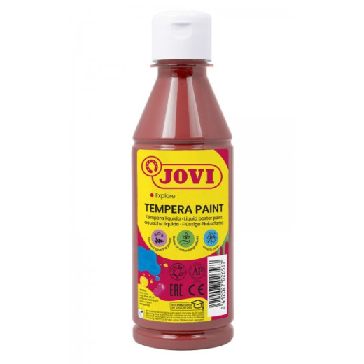 Jovi Tempera Paint Tempera Liquida 250ml - Base Agua - Lista para Usar - Alto Poder Cubriente - Secado Rapido - Excelente Fluidez - Adherencia en Multiples Superficies - Color Marron