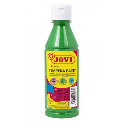 Jovi Tempera Paint Tempera Liquida 250ml - Base Agua - Lista para Usar - Alto Poder Cubriente - Secado Rapido - Excelente Fluidez - Adherencia en Multiples Superficies - Color Verde