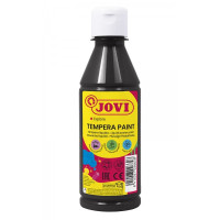 Jovi Tempera Paint Tempera Liquida 250ml - Base Agua - Lista para Usar - Alto Poder Cubriente - Secado Rapido - Excelente Fluidez - Adherencia en Multiples Superficies - Color Negro