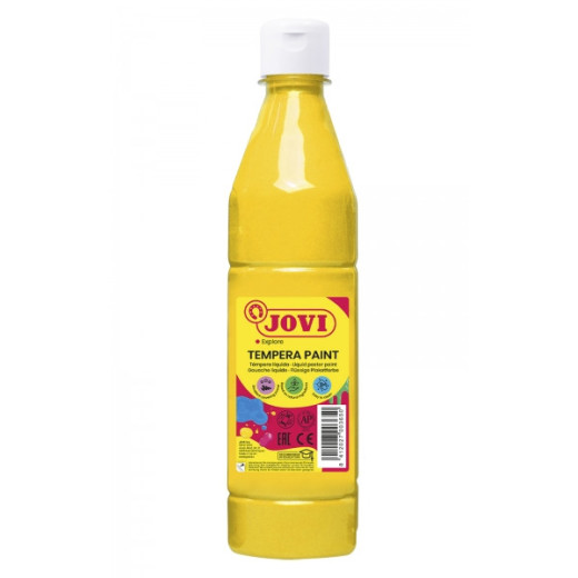 Jovi Tempera Paint Tempera Liquida 500ml - Base Agua - Lista para Usar - Alto Poder Cubriente - Secado Rapido - Facil Aplicacion - Excelente Adherencia - Color Amarillo
