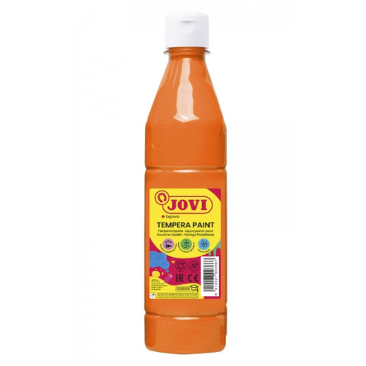 Jovi Tempera Paint Tempera Liquida 500ml - Base Agua - Lista para Usar - Alto Poder Cubriente - Secado Rapido - Excelente Fluidez - Adherencia en Multiples Superficies - Color Naranja
