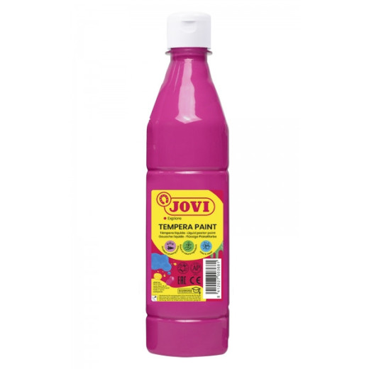 Jovi Tempera Paint Tempera Liquida 500ml - Base Agua - Lista para Usar - Alto Poder Cubriente - Secado Rapido - Excelente Fluidez - Adherencia en Multiples Superficies - Color Magenta