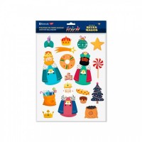 Bismark Pack de Pegatinas de Pared Navideñas - Incluyen los 3 Reyes Magos - Diseños Surtidos