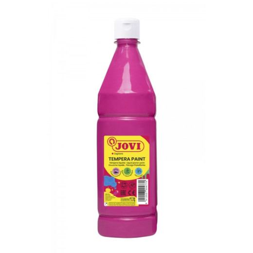 Jovi Tempera Paint Tempera Liquida 1000ml - Base Agua - Lista para Usar - Alto Poder Cubriente - Secado Rapido - Excelente Rendimiento - Facil Aplicacion - Color Magenta