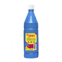Jovi Tempera Paint Tempera Liquida 1000ml - Base Agua - Lista para Usar - Alto Poder Cubriente - Secado Rapido - Excelente Rendimiento - Facil Aplicacion - Color Azul Cyan