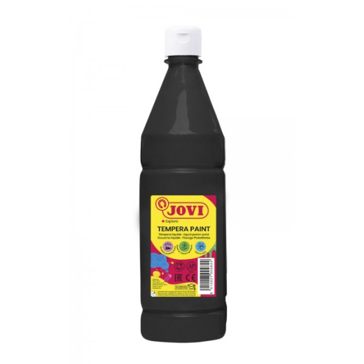 Jovi Tempera Paint Tempera Liquida 1000ml - Base Agua - Lista para Usar - Alto Poder Cubriente - Secado Rapido - Excelente Rendimiento - Facil Aplicacion - Color Negro