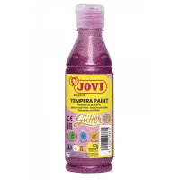 Jovi Glitter Tempera Liquida Base Agua 250ml - Particulas de Purpurina - Excelente Rendimiento - Secado Rapido - Fluidez Optima - Adherencia en Multiples Superficies - Color Rosa