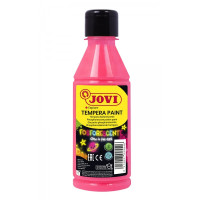 Jovi Tempera Paint Tempera Liquida Fosforescente 250ml - Brilla en la Oscuridad - Secado Rapido - Excelente Rendimiento - Facil Aplicacion - Buena Adherencia - Color Rosa