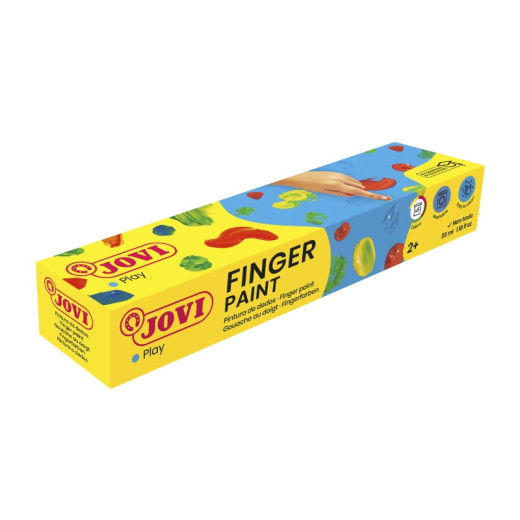 Jovi Finger Paint Estuche de 5 Botes 35ml Pintura de Dedos - Ingredientes Naturales - Mezclables - Textura Gelatinosa - Lavable - Color Surtido