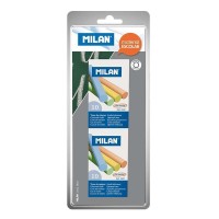 Milan Pack de 2 Cajas de 10 Tizas - Redondas - No Contienen Caseina - Colores Surtidos