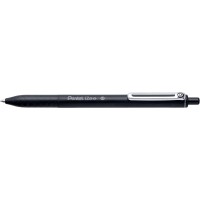 Pentel iZee Boligrafo de Bola Retractil - Punta 0.7mm - Trazo 0.35mm - Clip de Metal - Color Negro