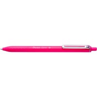 Pentel iZee Boligrafo de Bola Retractil - Punta 0.7mm - Trazo 0.35mm - Clip de Metal - Color Rosa