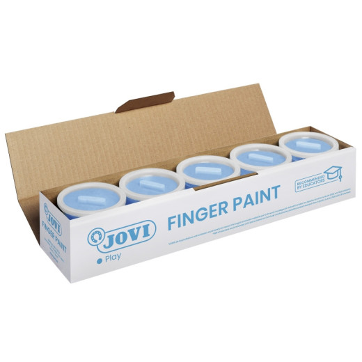 Jovi Bote de Pintura de Dedos - 125ml Pintura de Dedos - Colores Mezclables - Textura Gelatinosa - Lavable - sin Gluten Ni Alergenos - No Toxico - Estimula la Coordinacion Motora - Color Azul