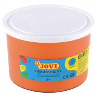 Jovi Finger Paint Bote de 500ml Pintura de Dedos - Ingredientes Naturales - Colores Mezclables - Textura Gelatinosa - Lavable - sin Gluten - No Toxico - Color Naranja