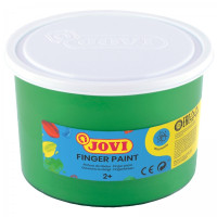 Jovi Finger Paint Bote de 500ml Pintura de Dedos - Ingredientes Naturales - Colores Mezclables - Textura Gelatinosa - Lavable - Color Verde