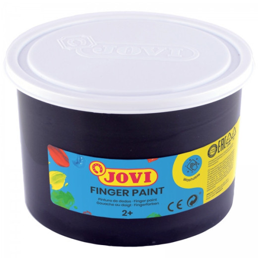 Jovi Finger Paint Bote de 500ml Pintura de Dedos - Ingredientes Naturales - Colores Mezclables - Textura Gelatinosa - Lavable - sin Gluten - No Toxico - Color Azul