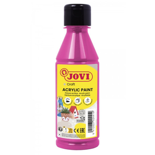 Jovi Jovidecor Acryl Pintura Acrilica Satinada - Alto Poder Cubriente - Facil Aplicacion - Multiusos - Resistente al Agua y Jabon - Color Rosa