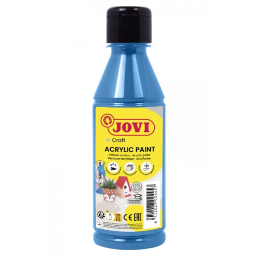 Jovi Jovidecor Acryl Pintura Acrilica Base Agua - Acabado Satinado - Alto Poder Cubriente - Aplicacion Versatil - Resistente al Agua y Jabon - Color Azul