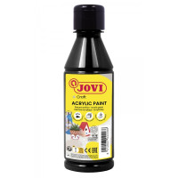 Jovi Jovidecor Acryl Pintura Acrilica Satinada - Alto Poder Cubriente - Facil Aplicacion - Resistente al Agua y Jabon - Color Negro