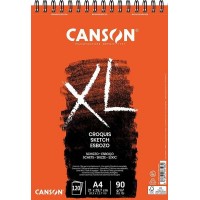 Canson XL Bloc de Croquis con 120 Hojas A4 - Espiral Microperforado - 21x29.7cm - 90g - Color Marfil