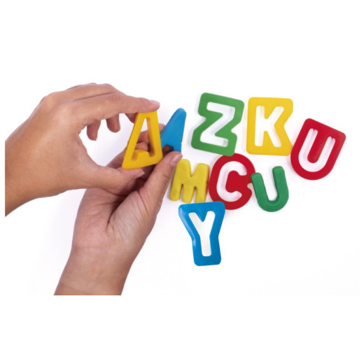 Jovi Modelling Accessories Pack de Moldes Abecedario - Moldes de Corte de Plastico para Plastilina - Incluye 26 Piezas Del Abecedario + 2 Piezas de Extraccion - Color Surtido