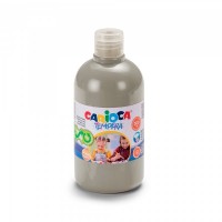 Carioca Botella de Tempera 500ml - Superlavable - Facil de Mezclar - Alta Opacidad - Color Plata